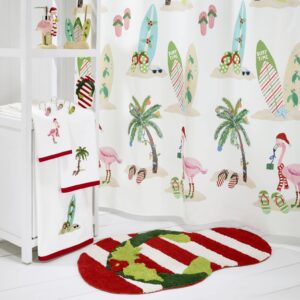 Avanti Linens - Fabric Shower Curtain, Holiday Bathroom Decor (Flamingo Jingle Collection, 72")