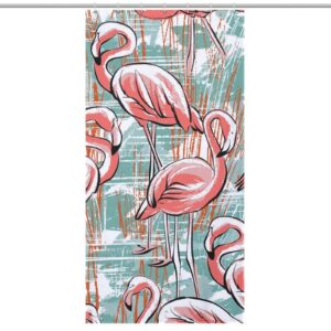 lakimct abstract pink flamingo shower curtain for bathroom, polyester cloth shower curtain with hooks, modern shower curtain, art deco shower curtain, 36x72 inch shower curtain, 7 hooks