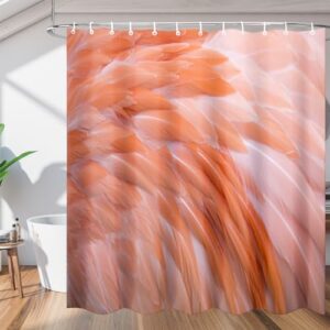 Aglebo Shower Curtain Flamingo Feather Fabric Shower Curtain Set with 12 Hooks Water-Proof 72 * 72 Inches for Bathroom Beach Caravan Hotel