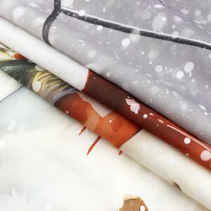 LB Christmas Snowman Shower Curtain Winter Scene Cute Snowman with Pine Tree Covered Snow Bathroom Shower Curtain Snowflake Bathroom Decor with Hooks 72Lx72W Inch Waterproof Polyester Bath Curtain