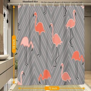 bisibuy Tropical Animal Flamingo Shower Curtain Fabric Bath Curtain Set with Hooks Decorative Bathroom Curtains Machine Washable 72Wx72H Inches