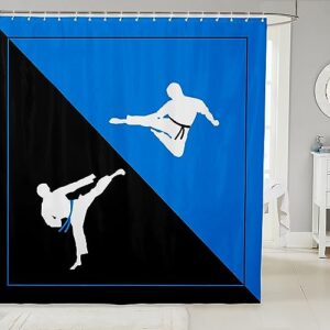 decorative taekwondo shower curtain waterproof polyester fabric,japanese style bath curtain home bathroom decor hanging curtain with hooks 72 x 78 inch,machine washable