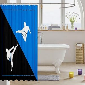 Decorative Taekwondo Shower Curtain Waterproof Polyester Fabric,Japanese Style Bath Curtain Home Bathroom Decor Hanging Curtain with Hooks 72 x 78 Inch,Machine Washable