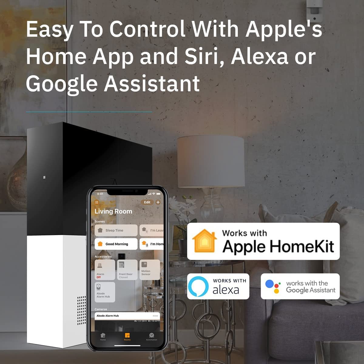 Abode Security System Hub – Easy DIY Installation - Optional Professional Monitoring - Works with HomeKit, Alexa & Google Home