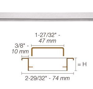 Schluter Kerdi-Line Brushed Stainless Steel Grate Assembly for Tile and Stone Coverings - Adjustable, Square Design - 3/4" Frame, 20" Length - KL1B19EB50