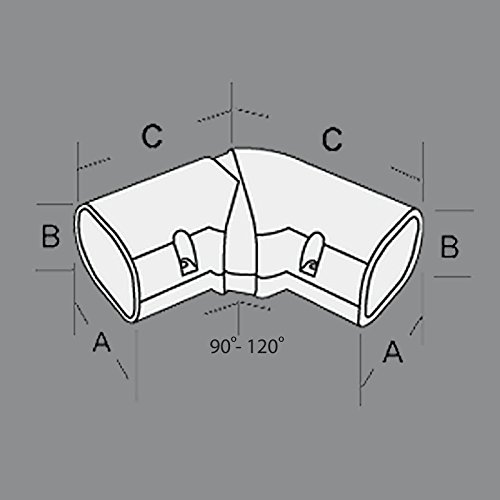 DuctlessAire - Premium 4 inch 90-120º Horizontal Elbow Mini Split Line Set Cover Kit - Protection for Ductless Mini Split/Central Air Systems - Easy Installation - Ideal for Air Conditioners