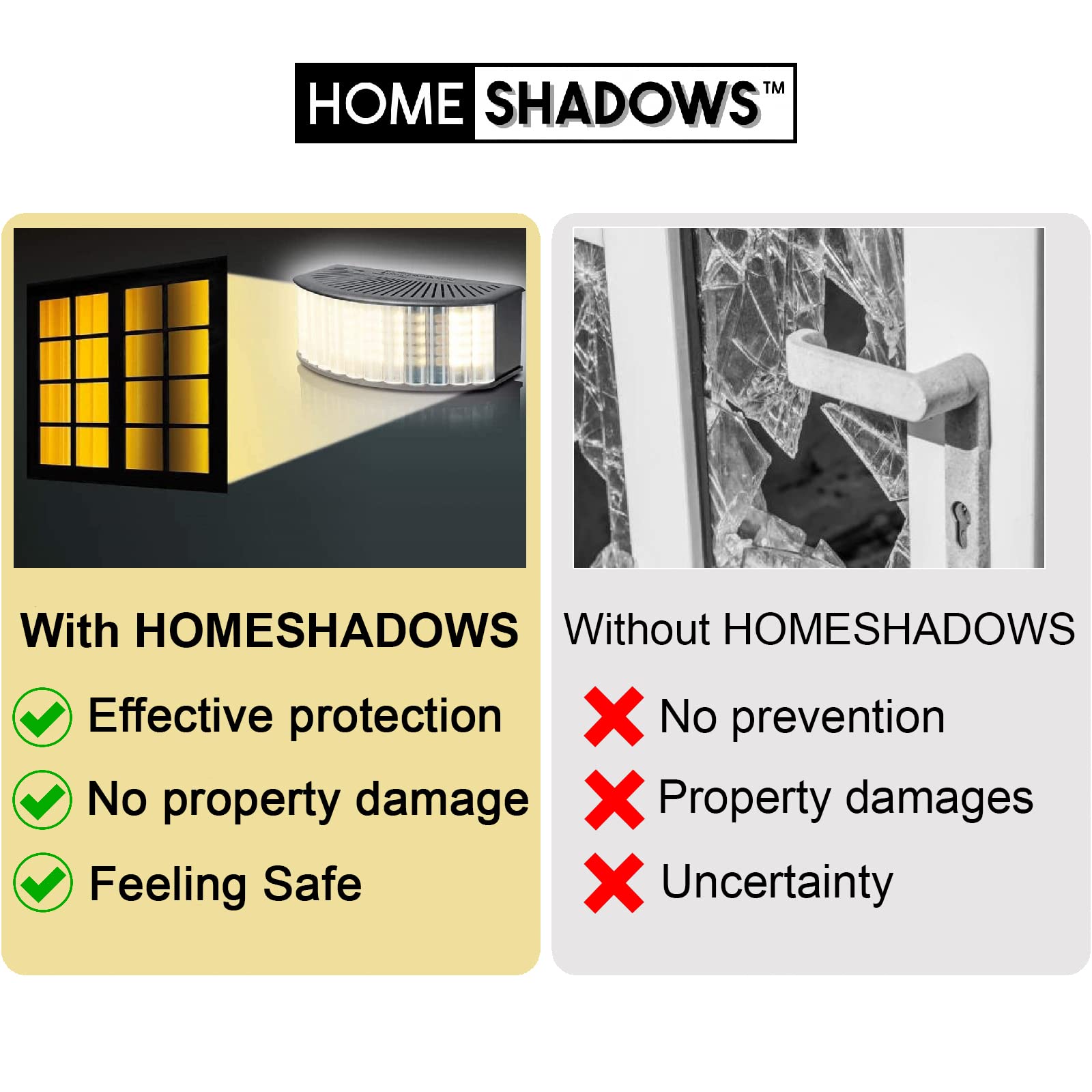 homeshadows Attendance Simulator - DIY Home Security System That Casts Shadows on Curtains or Walls to Deter burglars Before They Try to Break in - Security Light for Home Safety - Apartment Security