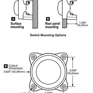 Blue Sea Systems 9003E e-Series Battery Switch, On/Off, Red