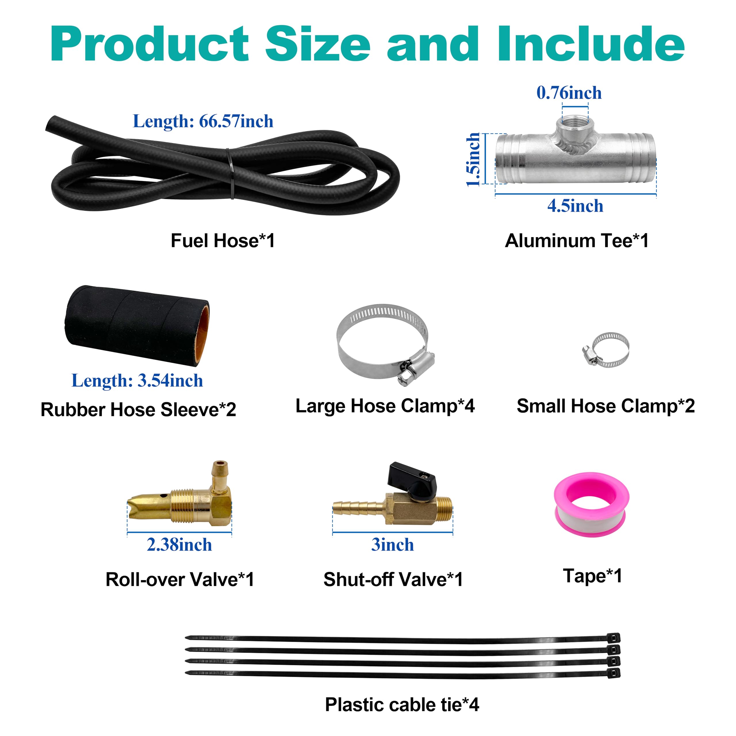 11025 1 1/2" Diesel Installation Kit,Compatible with Gravity Fueled Auxiliary Fuel Tank and Newer Models with 1½" Fill Line,Only for Diesel