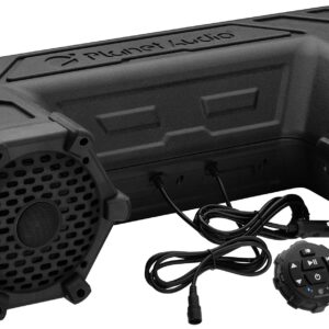 Planet Audio PATV65 ATV UTV Weatherproof Sound System - 6.5 Inch Speakers, 1.5 Inch Tweeters, Built-in Amplifier, Bluetooth, Built-in LED Lightbar, Easy Installation for 12 Volt Vehicles