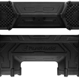 Planet Audio PATV65 ATV UTV Weatherproof Sound System - 6.5 Inch Speakers, 1.5 Inch Tweeters, Built-in Amplifier, Bluetooth, Built-in LED Lightbar, Easy Installation for 12 Volt Vehicles