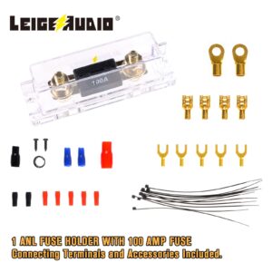 LEIGESAUDIO 4 Gauge Amp Wiring Kit Ture 4 AWG Amplifier Installation Wiring Kit - Car Subwoofer Wiring Kit Helps You Make Connections and Brings Power to Your Radio, Subwoofer and Speakers