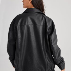 Trendy Queen Women's Leather Jackets Oversized Faux Motorcycle Plus Size Moto Biker Coat Fall Outfits Fashion Clothes 2024