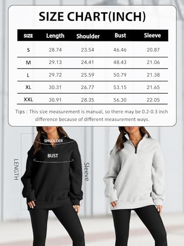 Trendy Queen Womens Sweatshirts Hoodies Oversized Half Zip Pullover Long Sleeve Shirts Tops Y2k Fall Sweaters Clothes 2024 Outfits Grey