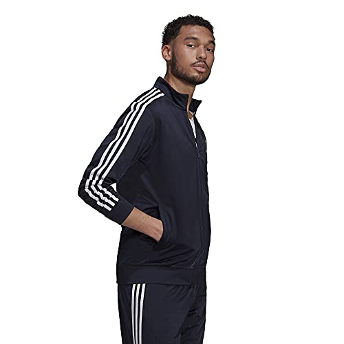 adidas Men's Essentials Warm-Up 3-Stripes Track Top, Legend Ink/White, Medium, OO127