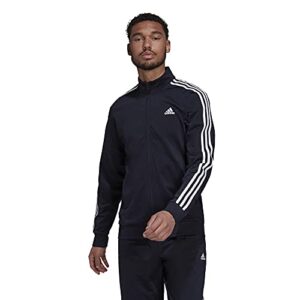 adidas men's essentials warm-up 3-stripes track top, legend ink/white, medium, oo127