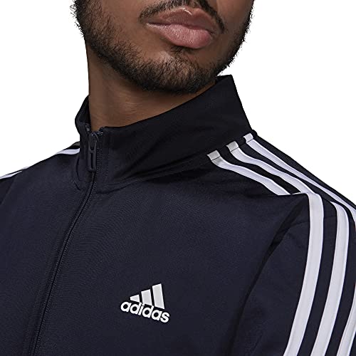 adidas Men's Essentials Warm-Up 3-Stripes Track Top, Legend Ink/White, Medium, OO127