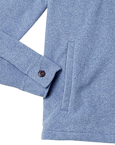 Amazon Essentials Men's Long-Sleeve Polar Fleece Shirt Jacket, Indigo Blue Heather, Medium