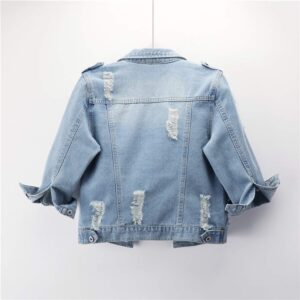 Hixiaohe Women Autumn 3/4 Sleeve Retro Short Denim Jackets Light Blue Jean Coats (03 Light Blue, 2XL)