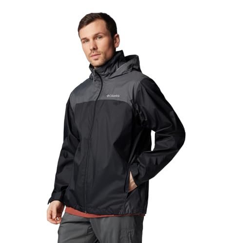 Columbia Men's Glennaker Lake Rain Jacket, Black/Grill, Medium