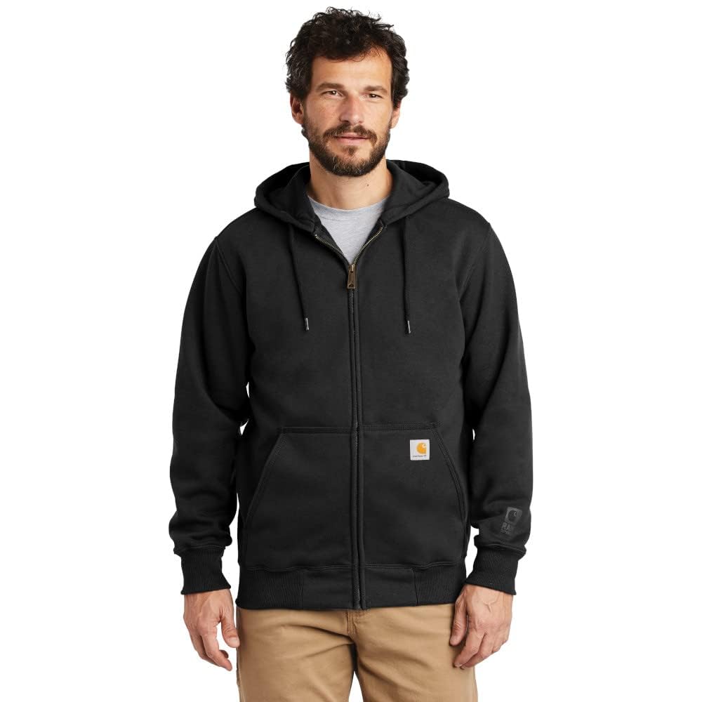 Carhartt Men's Rain Defender Paxton Heavyweight Hooded Sweatshirt, Black, Medium