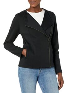 the drop women's @caralynmirand long sleeve knit moto jacket, black, s