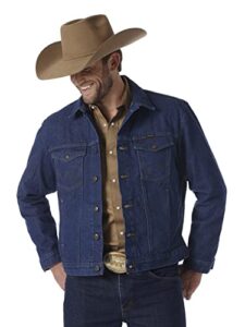 wrangler mens cowboy cut western unlined denim jacket outerwear, denim, large us