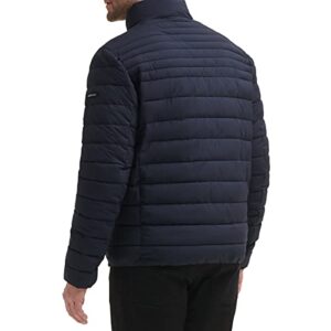 Calvin Klein Men's Lightweight Water Resistant Packable Down Puffer Jacket (Standard and Big & Tall), Navy, Medium