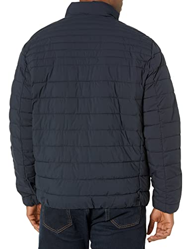 Calvin Klein Men's Lightweight Water Resistant Packable Down Puffer Jacket (Standard and Big & Tall), Navy, Medium