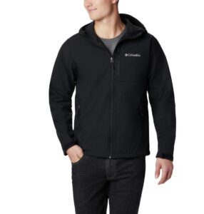 columbia men's ascender hooded softshell jacket, black, medium