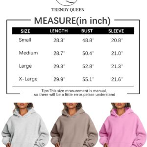 Trendy Queen Oversized Hoodies for Women Cute Sweatshirts Fleece Jackets Long Sleeve Sweaters Loose Casual Pullover Fall Fashion 2024 Winter Y2k Clothes Teen Girls Dusty Blue