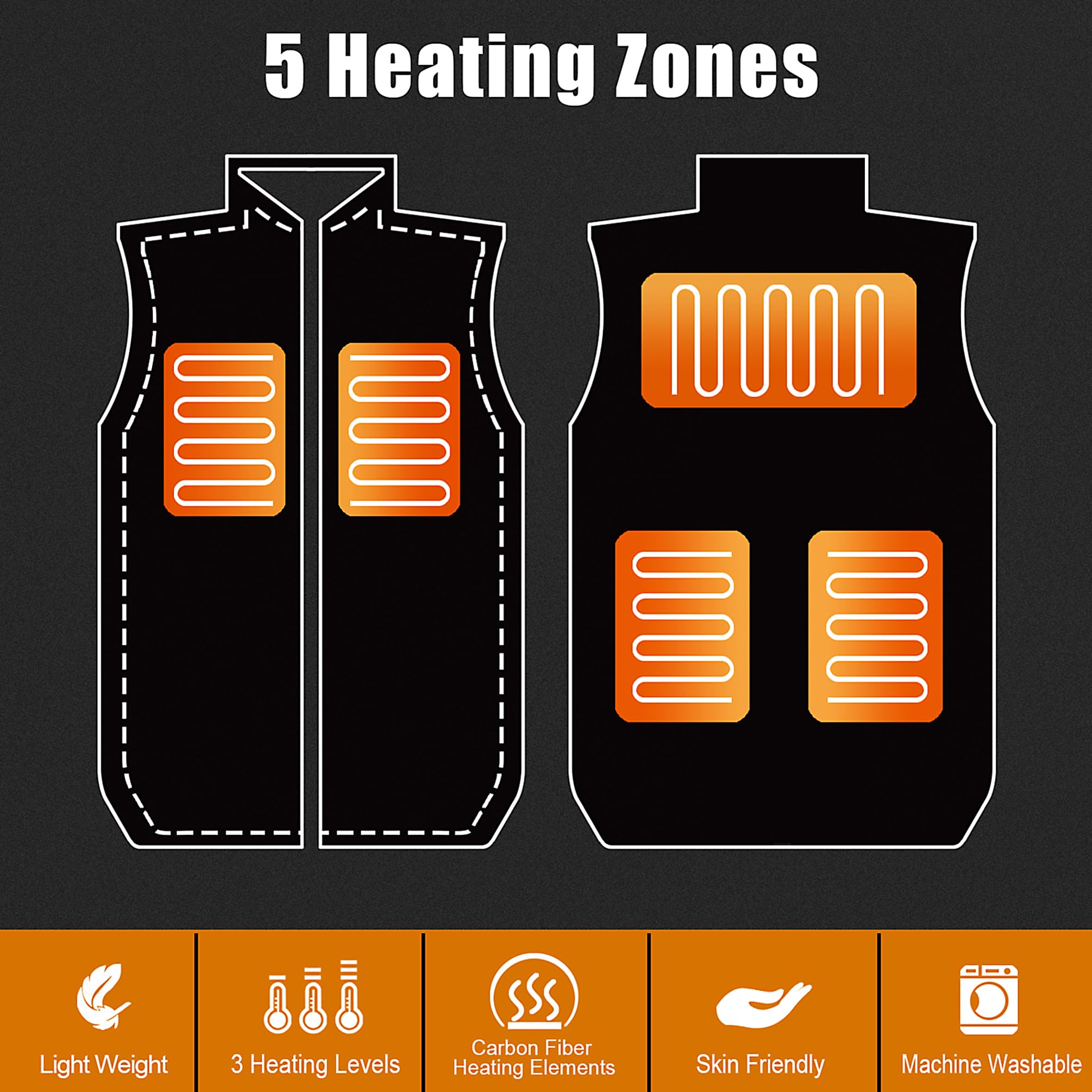 LEAPSEE Heated Vest for Men With Battery Pack Included,Lightweight Electric Heating Vest