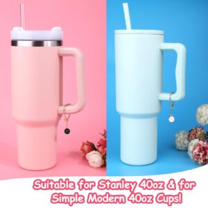 AIERSA 2Pcs Cup Charms Accessories for Stanley 40oz & 30oz Tumbler Handle, Name Tag Water Bottle Accessories, Letter M