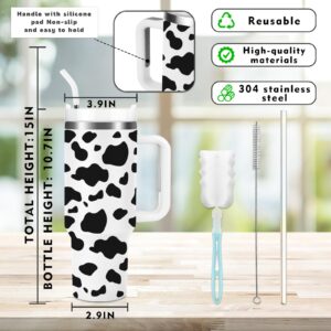 AiHeart 40oz Tumbler with Handle,Spill Proof Lid Straw and Silicone Coaster,Stainless Steel Double Wall Insulated Mug,Travel Coffee Mug, Reusable Water Bottle,Iced Coffee Mug,For Car Cup Rack