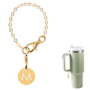 motain letter charm accessories for stanley cup,hollow letter name id letter handle charm,personalized water cup handle identification letter char(m)