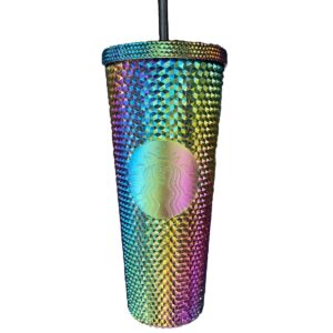 Satrbucks Limited Edition Studded Oil slick Rainbow Iridescent Tumbler Fall 2023 Venti 24 oz