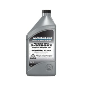 quicksilver 858026q01 premium plus 2-stroke marine engine oil synthetic blend, 32 oz.