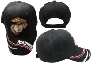 trade winds marines usmc ega emblem insignia marine corps swirl black acrylic adjustable embroidered baseball hat cap - officially licensed