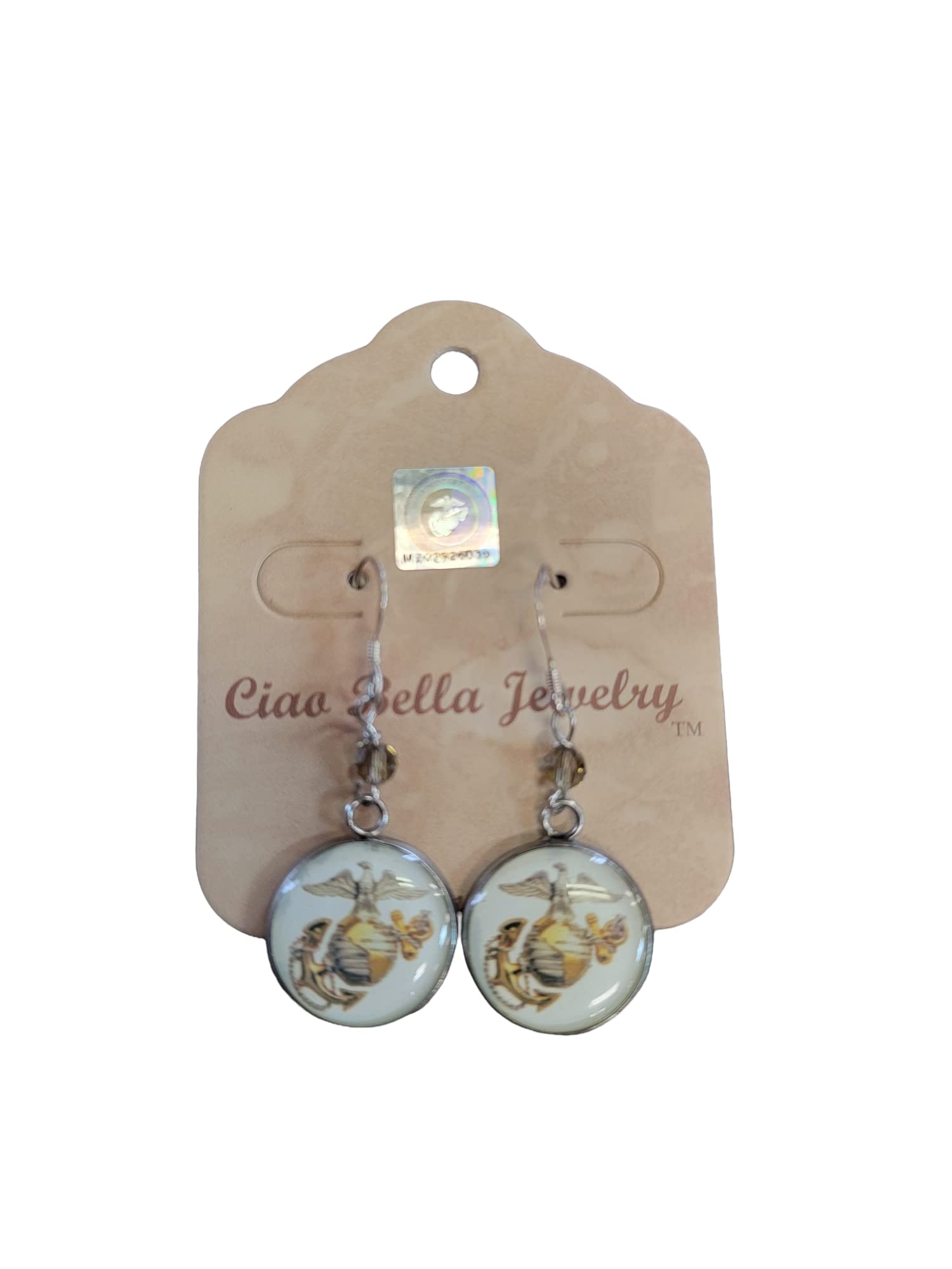 Officially Licensed Marine Earrings - A Proud Symbol of Service and Sacrifice (Silver, Eagle Globe and Anchor