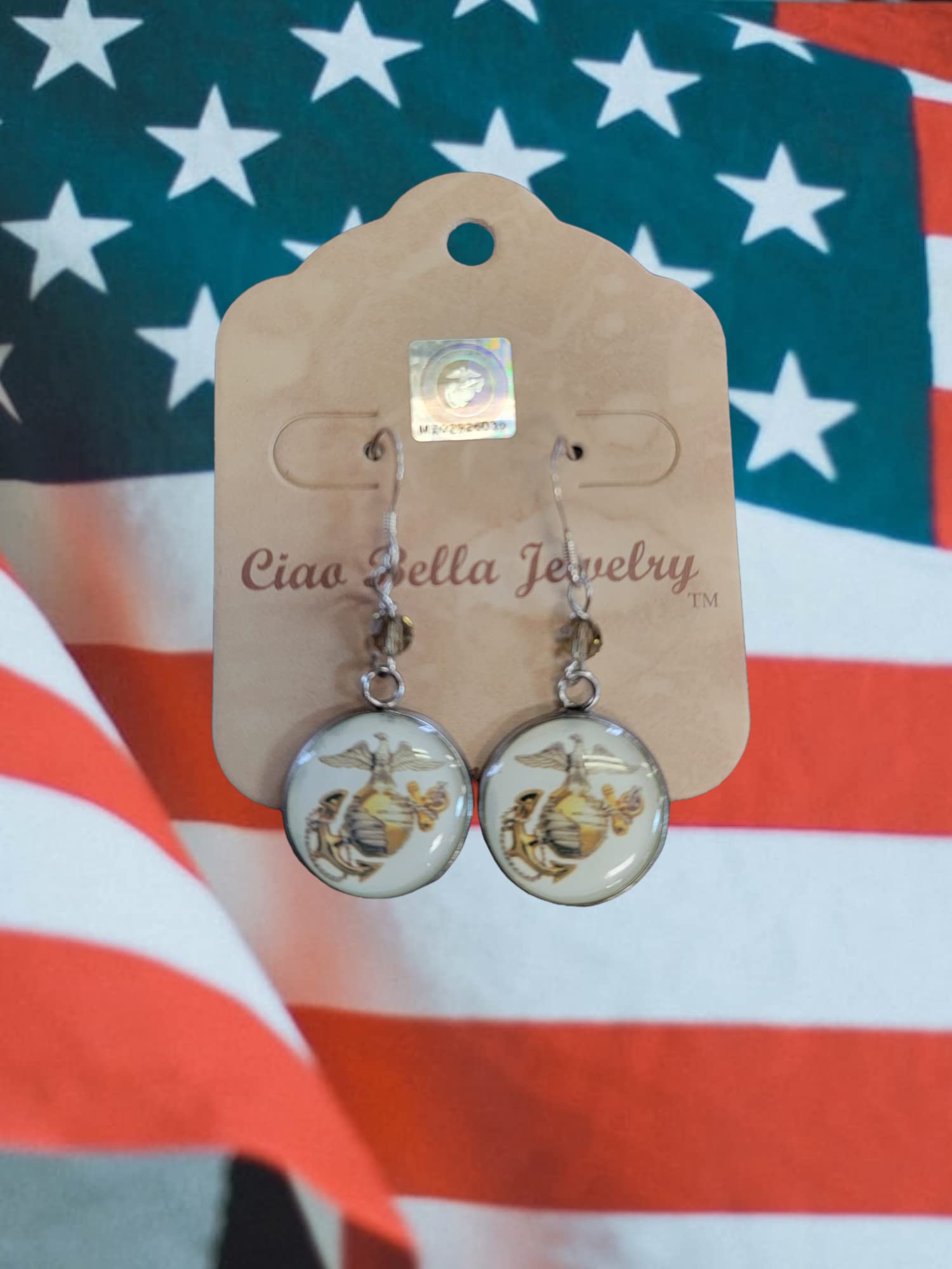 Officially Licensed Marine Earrings - A Proud Symbol of Service and Sacrifice (Silver, Eagle Globe and Anchor