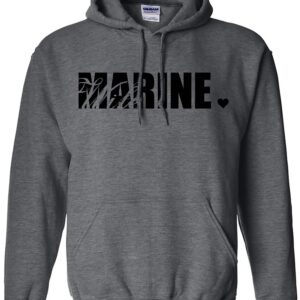 zerogravitee Marine Wife Hooded Sweatshirt in Dark Heather Gray - Medium