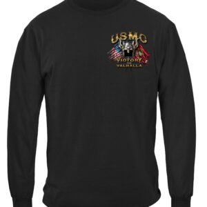 Erazor Bits US Marines US Marine Corps T Shirt - Marine Corps Tee Long Sleeve Shirts -Black X-Large