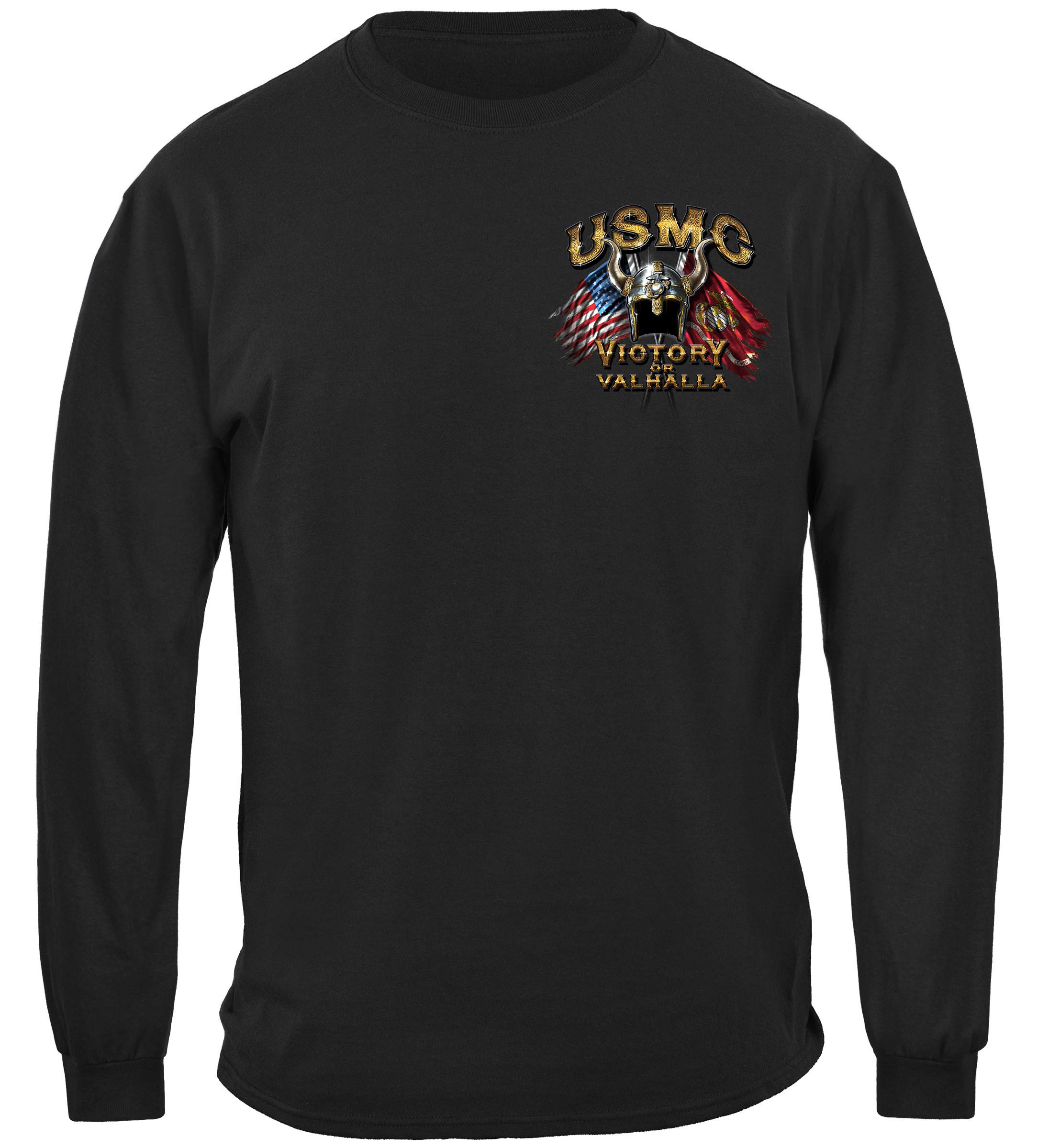 Erazor Bits US Marines US Marine Corps T Shirt - Marine Corps Tee Long Sleeve Shirts -Black X-Large