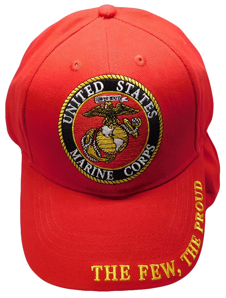 United States Marine Corps The Few The Proud Red Adjustable Embroidered Cotton Hat Cap - Officially Licensed