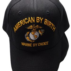 Trade Winds American by Birth Marine by Choice Black Acrylic Adjustable Embroidered Baseball Hat Cap - Officially Licensed