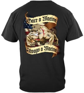 usmc marine corps once a marine always a marine t-shirt black x-large