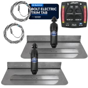 bennett bolt electric trim tab system 24" x 12", includes integrated helm control, actuators, wires harnesses and mounting hardware, complete kit bolt2412, 12v dc - fo4585