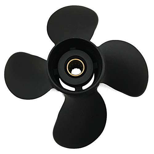 ARKDOZA 10.3" Dia. 12/13/14 Pitch High Thrust 4 Blade Aluminum RH Propeller for Tohatsu&Nissan 35/40/50HP Outboards (10.3 (Dia) x 12 (Pitch))