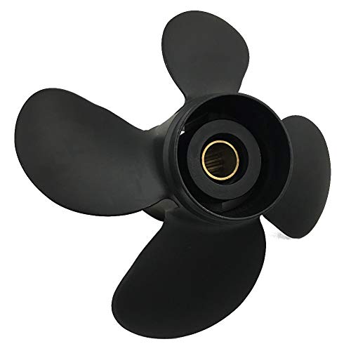 ARKDOZA 10.3" Dia. 12/13/14 Pitch High Thrust 4 Blade Aluminum RH Propeller for Tohatsu&Nissan 35/40/50HP Outboards (10.3 (Dia) x 12 (Pitch))