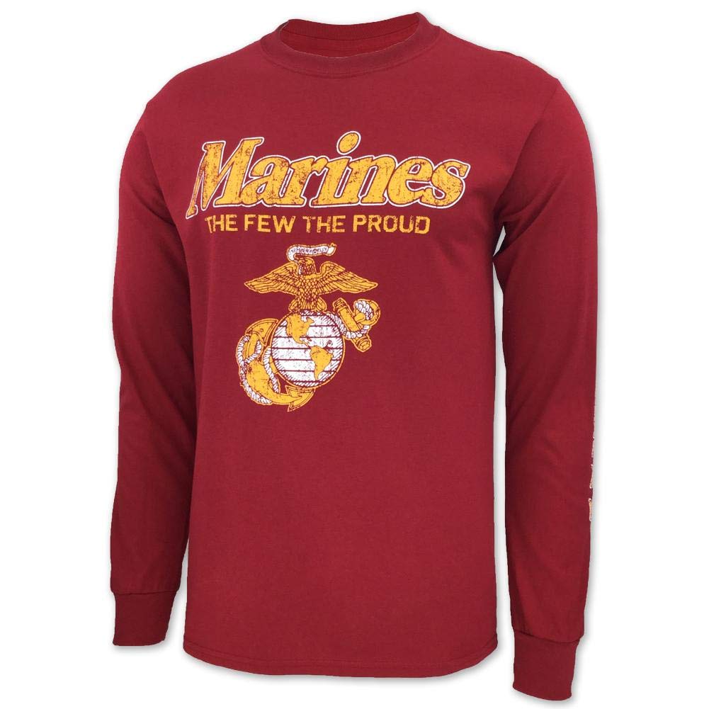 Armed Forces Gear Marines The Few The Proud Long Sleeve T-Shirt (Medium) Cardinal